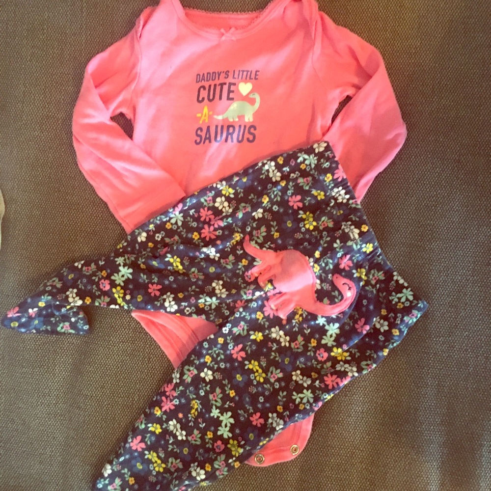 Carters Matching Two Piece - Dinosaurs 12M